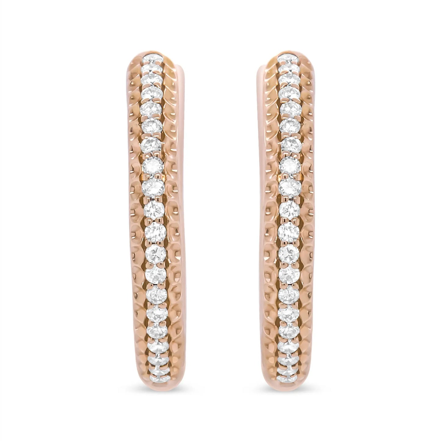 Round Cut Diamond Hoop Earrings
