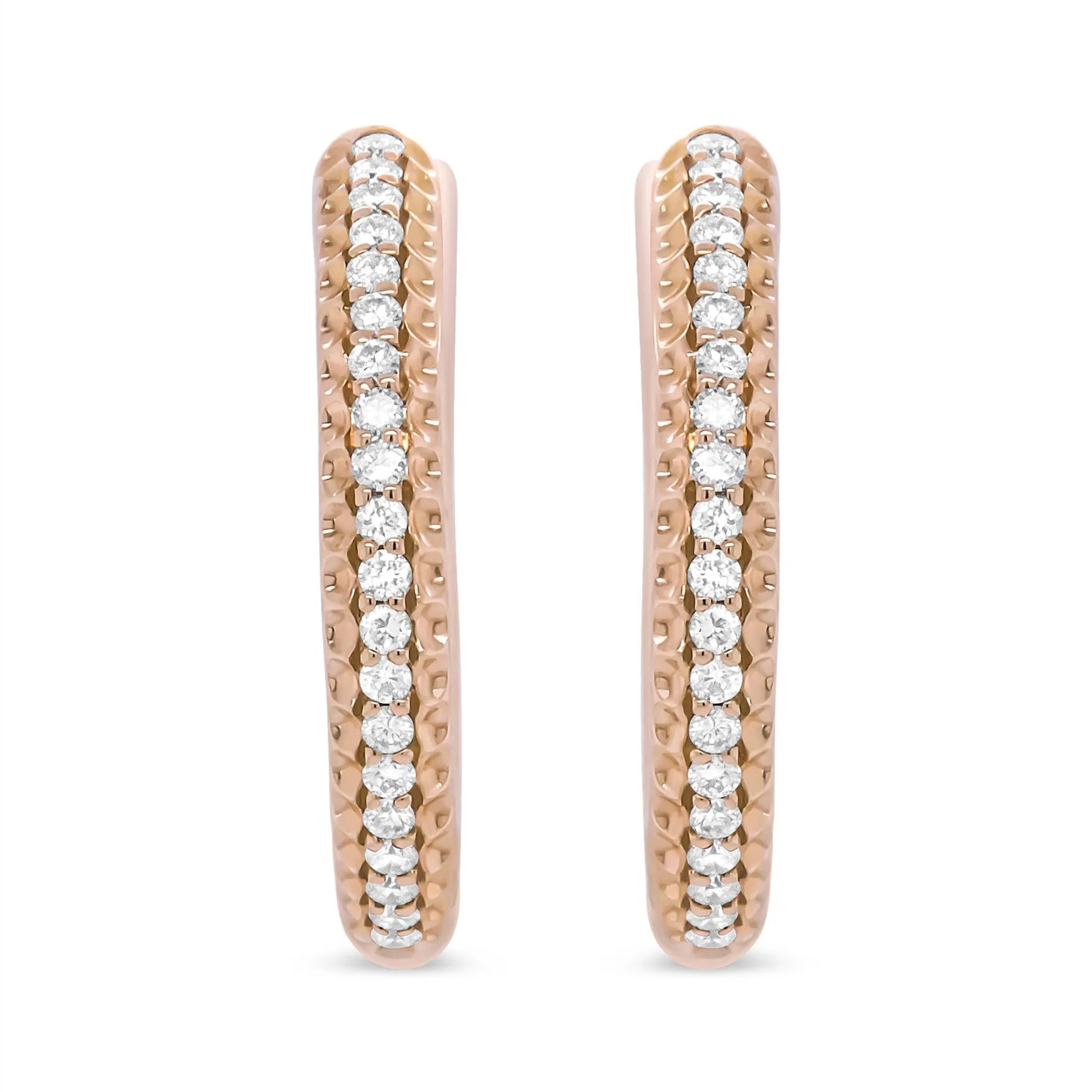 Round Cut Diamond Hoop Earrings