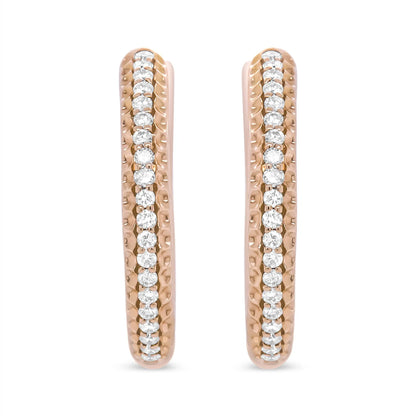 Round Cut Diamond Hoop Earrings