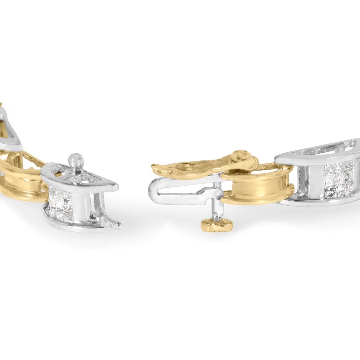 Princess-Cut Diamond Chain Link Bracelet - 14K Two-Tone Gold 1.00 ctw