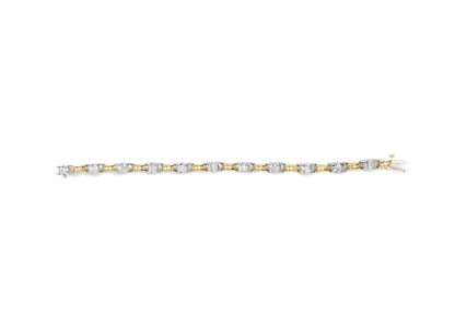 Princess-Cut Diamond Chain Link Bracelet - 14K Two-Tone Gold 1.00 ctw