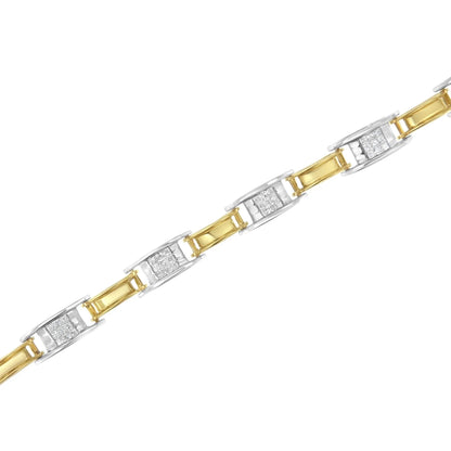 Princess-Cut Diamond Chain Link Bracelet - 14K Two-Tone Gold 1.00 ctw