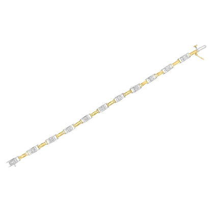 Princess-Cut Diamond Chain Link Bracelet - 14K Two-Tone Gold 1.00 ctw