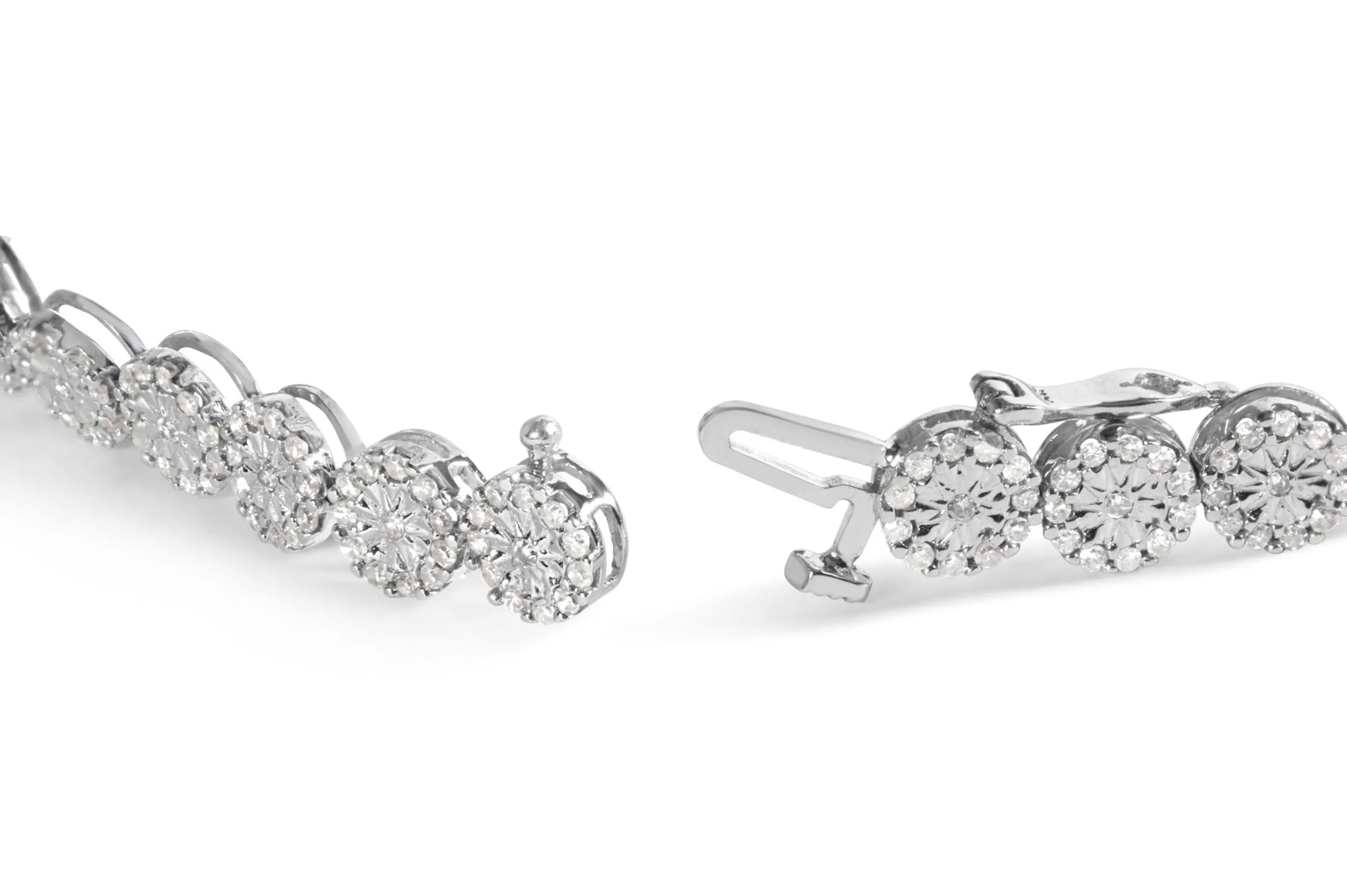 Diamond Halo Link Tennis Bracelet