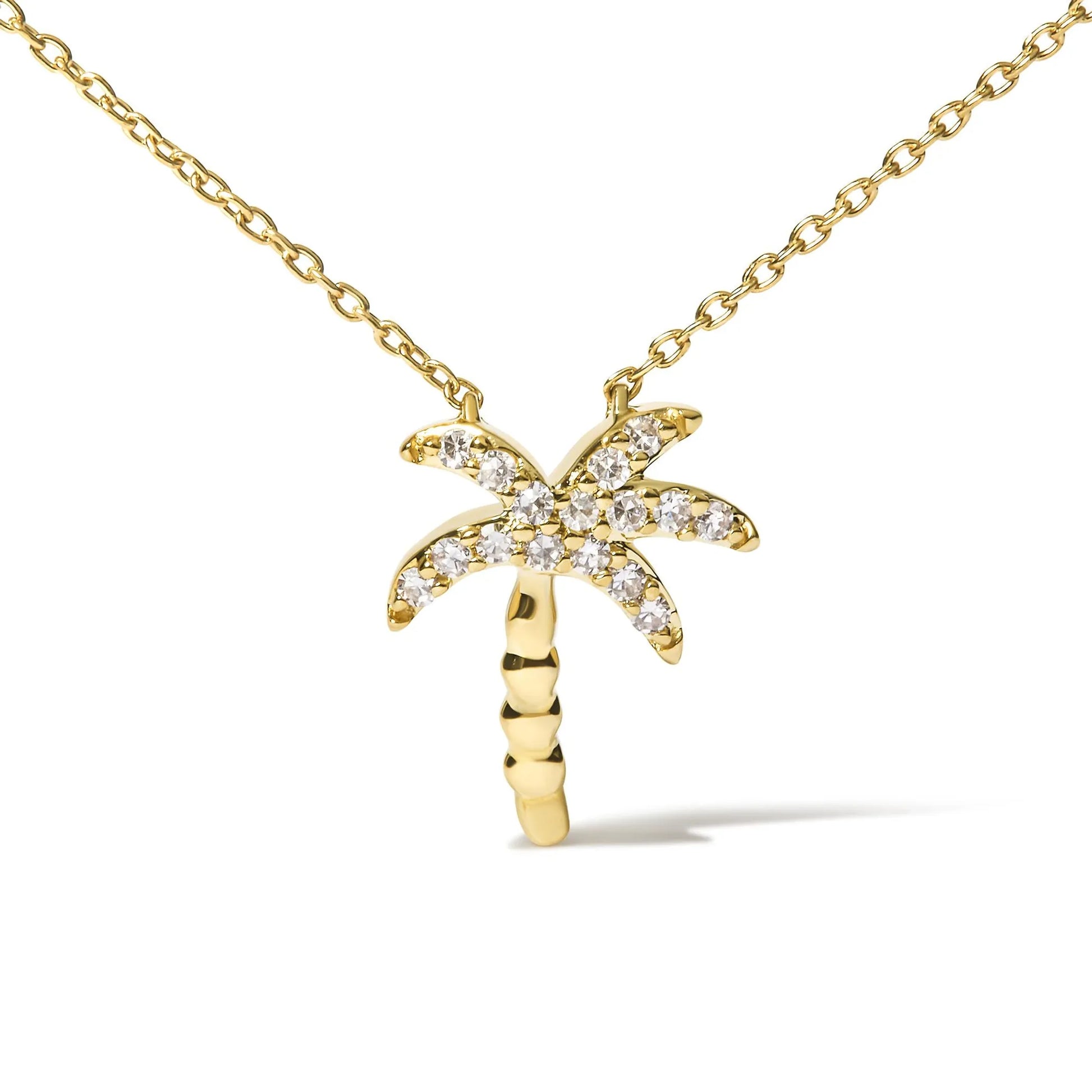 Diamond Palm Tree Pendant Necklace