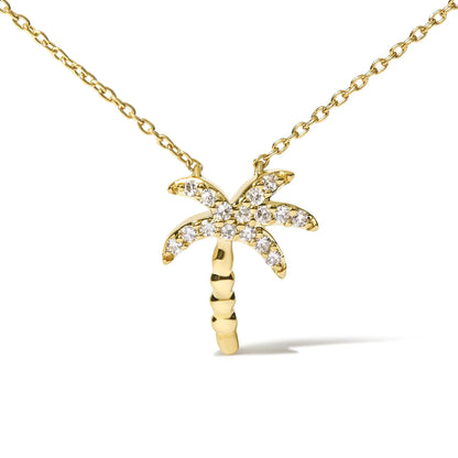 Diamond Palm Tree Pendant Necklace