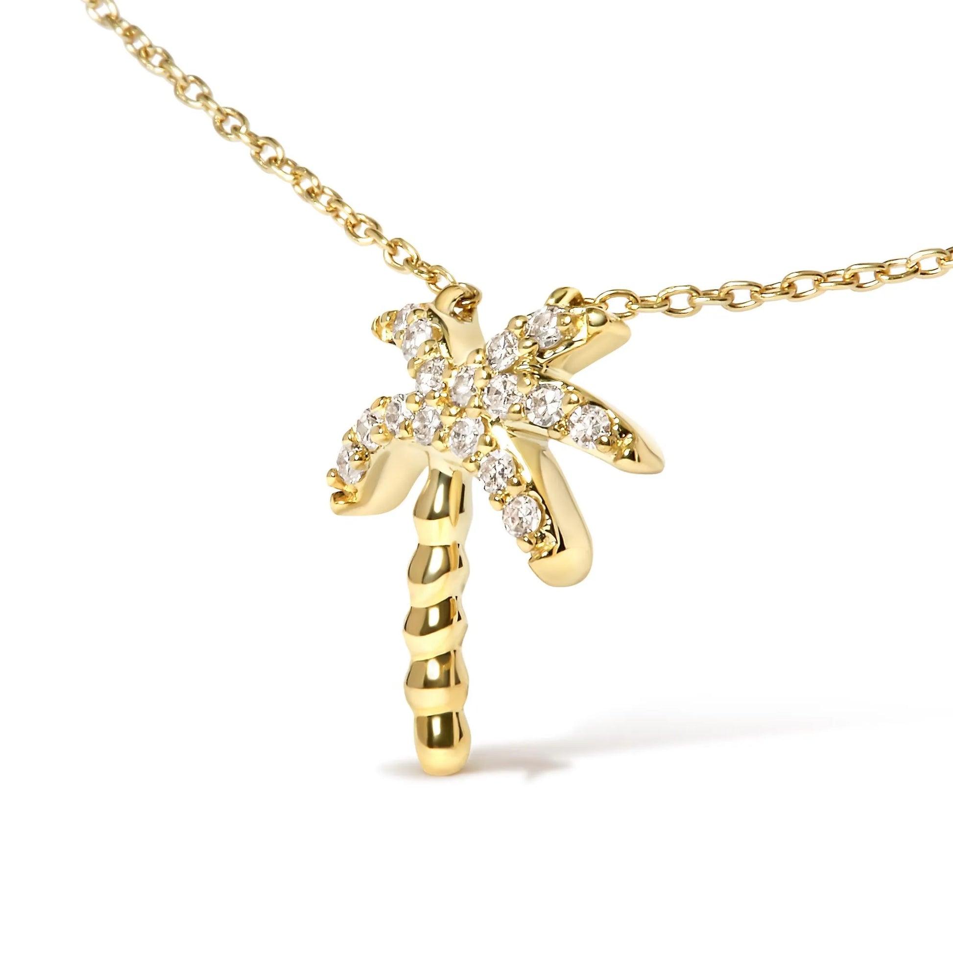 Diamond Palm Tree Pendant Necklace