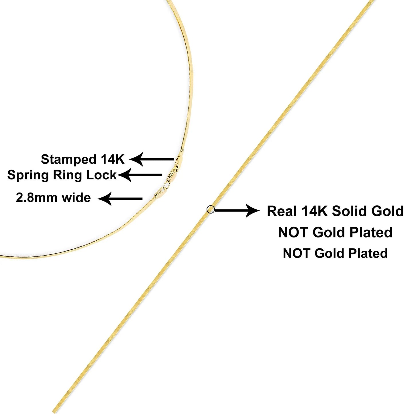 Imperial Herringbone Chain Necklace - Unisex