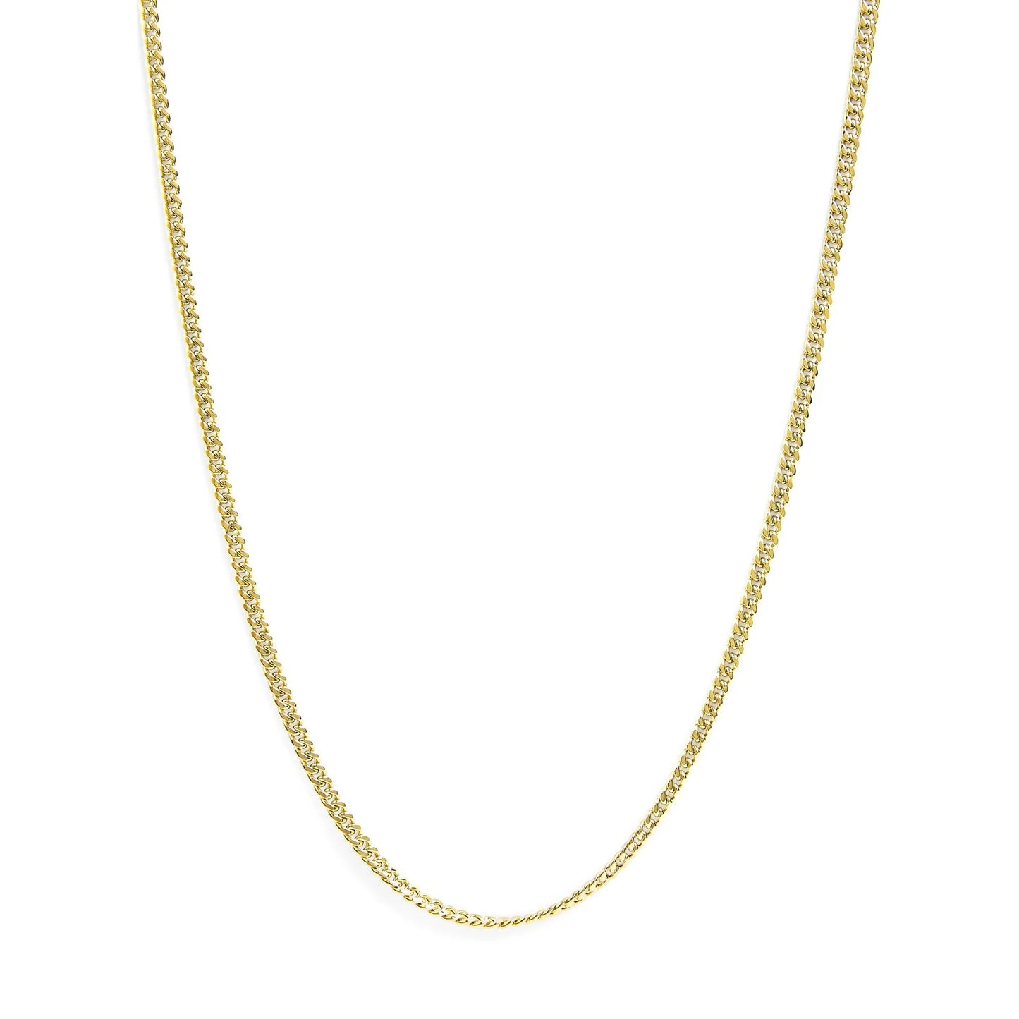 Semi-Solid 14K Yellow Gold 4.5mm Miami Cuban Chain Necklace exudes timeless sophistication