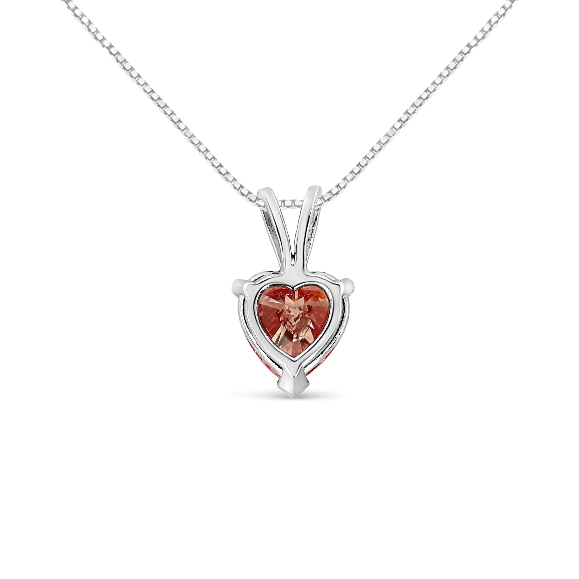 Lab Grown Pink Heart Diamond Solitaire Pendant Necklace