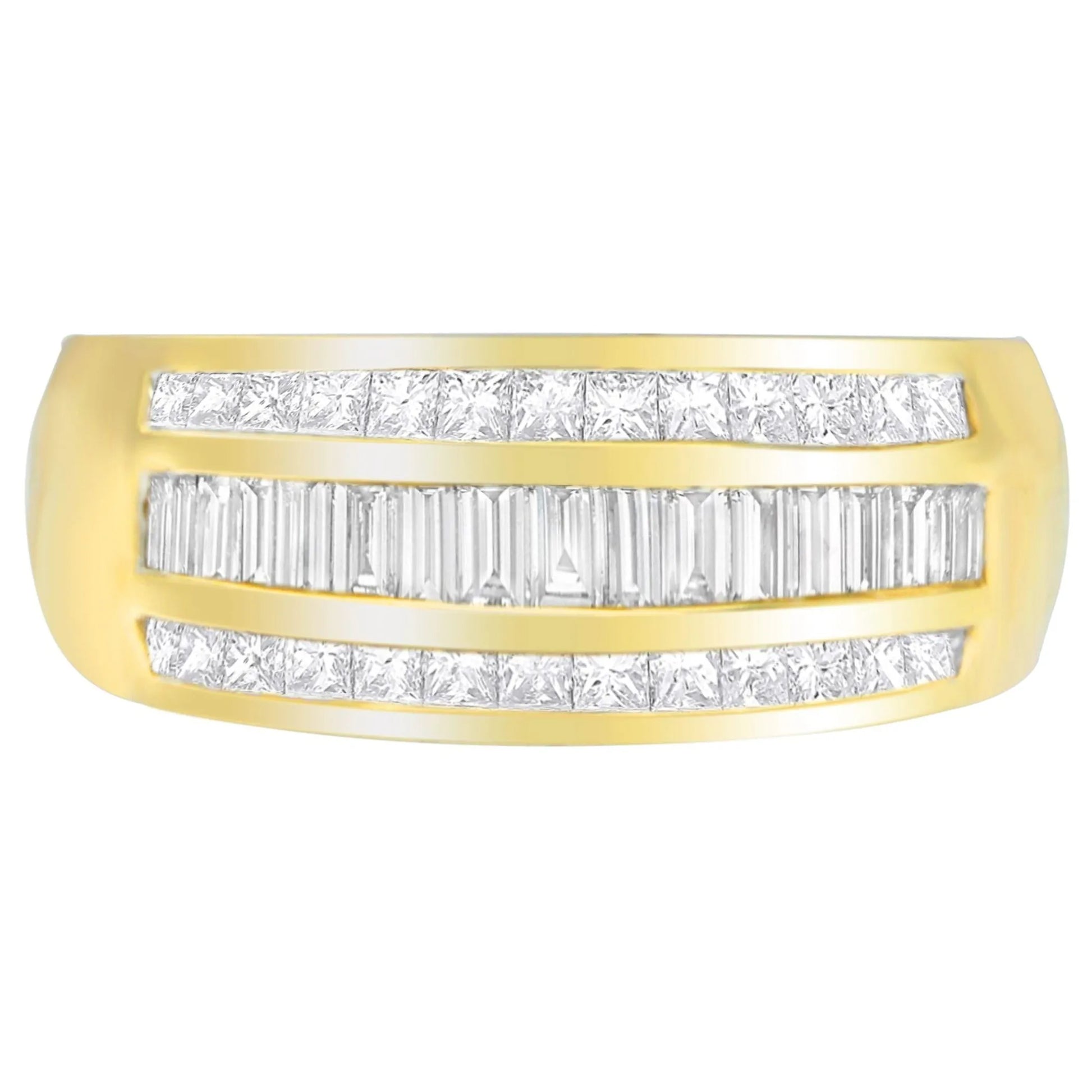 Princess and Baguette-Cut Diamond Ring