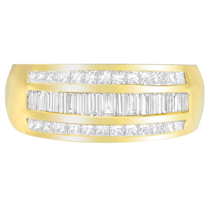 Princess and Baguette-Cut Diamond Ring