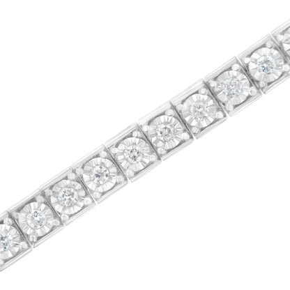 Brilliant-Cut Round Diamond Square Frame Tennis Bracelet