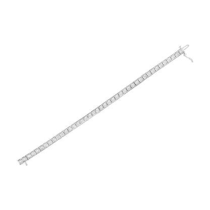 Brilliant-Cut Round Diamond Square Frame Tennis Bracelet