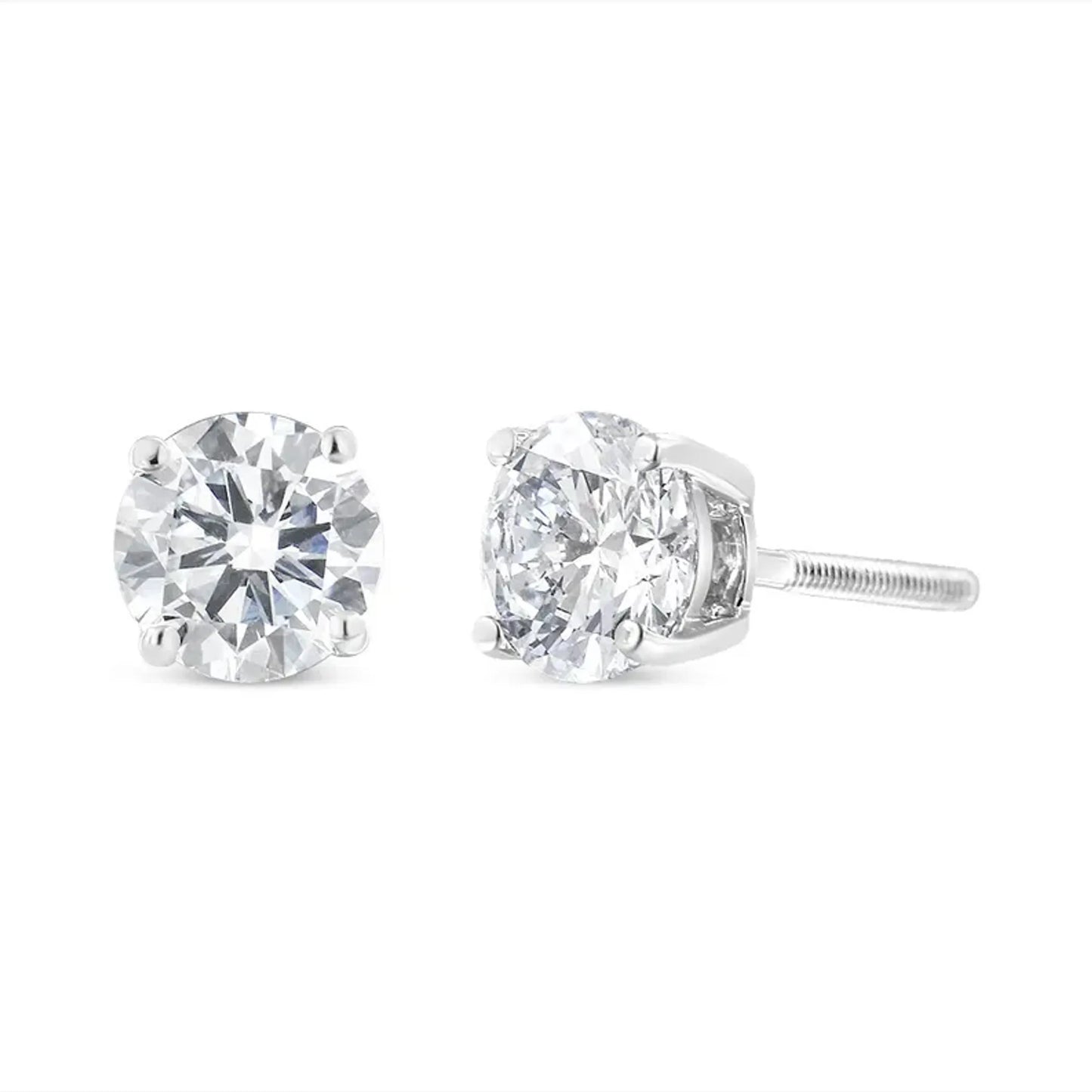 Classic 4-Prong Stud Earrings in 14K White Gold