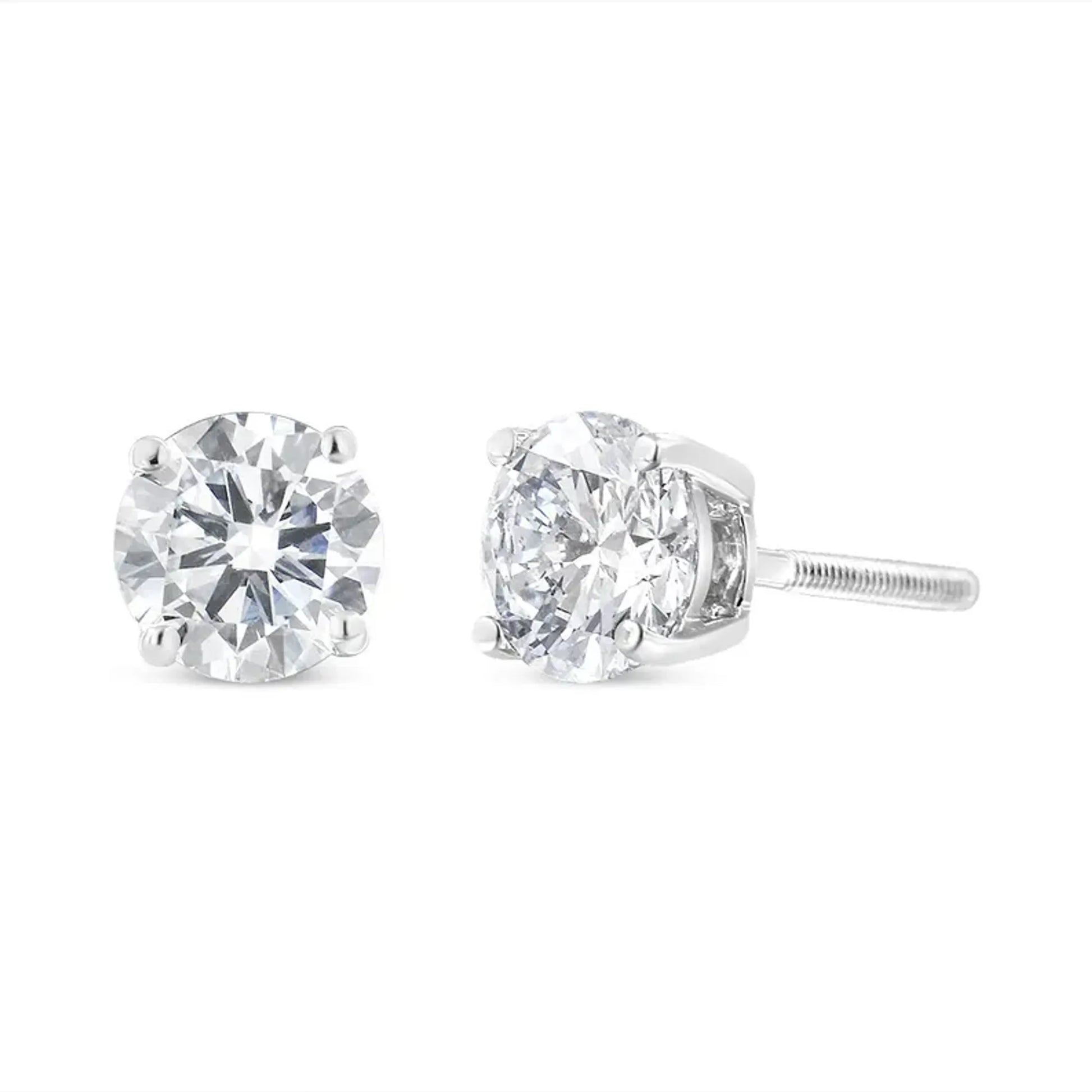 Classic 4-Prong Stud Earrings in 14K White Gold