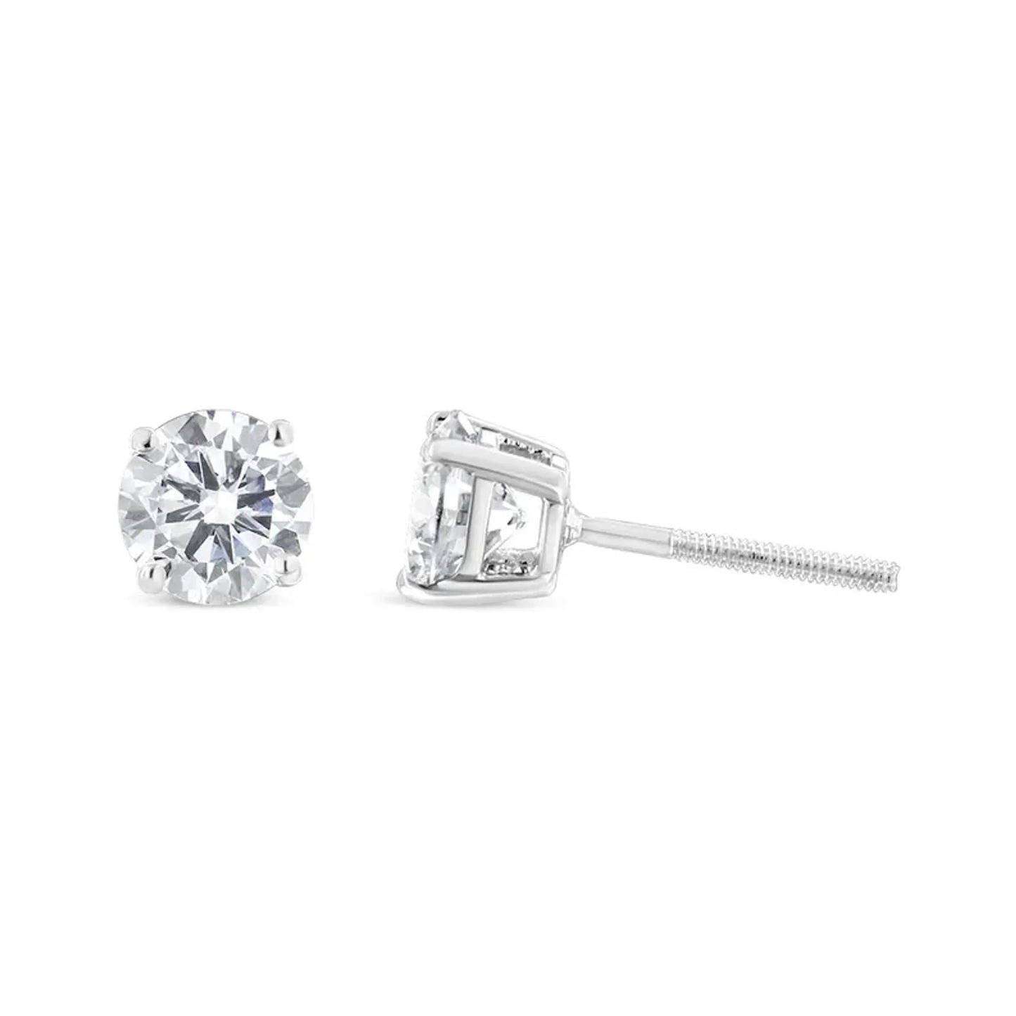 Classic 4-Prong Stud Earrings in 14K White Gold