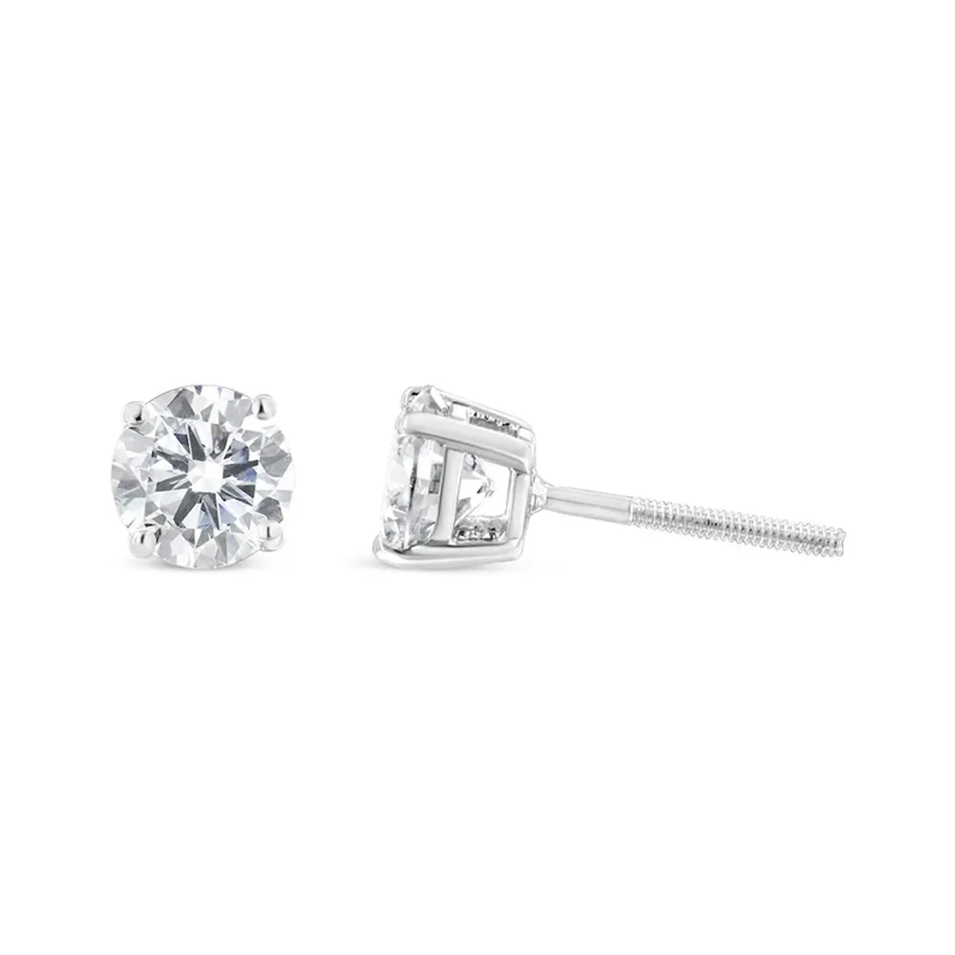 Classic 4-Prong Stud Earrings in 14K White Gold