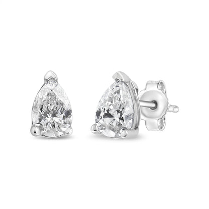 Pear Shape Solitaire Lab Grown Diamond Stud Earrings