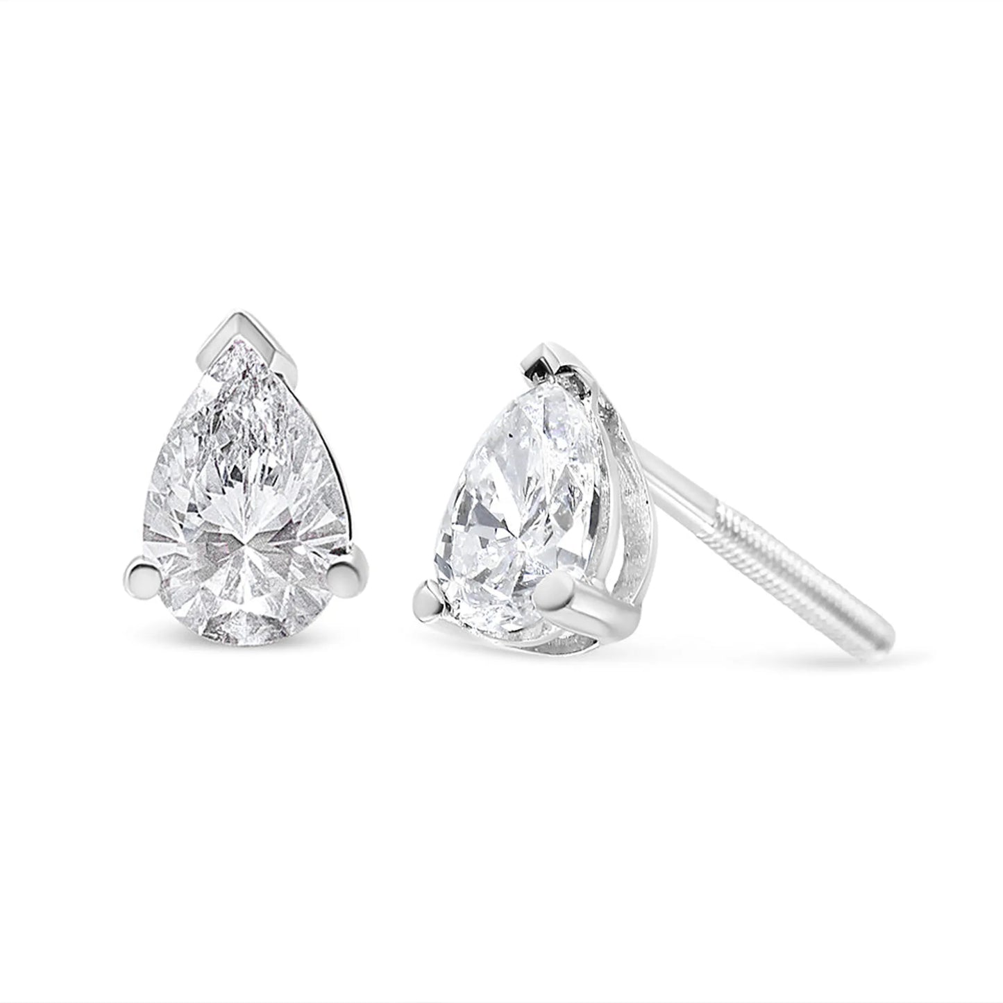 Pear Shape Solitaire Lab Grown Diamond Stud Earrings
