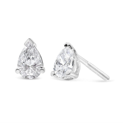 Pear Shape Solitaire Lab Grown Diamond Stud Earrings