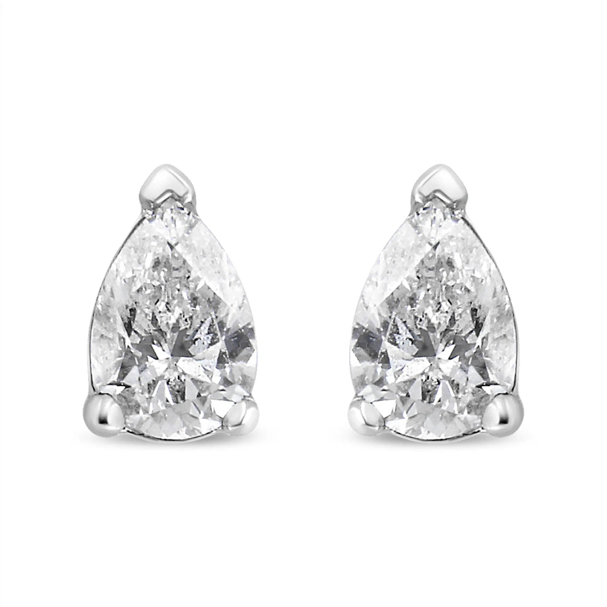 Pear Shape Solitaire Lab Grown Diamond Stud Earrings