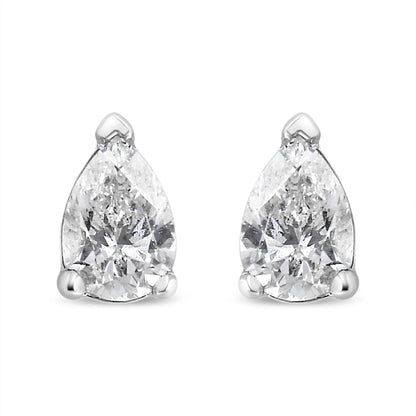 Pear Shape Solitaire Lab Grown Diamond Stud Earrings