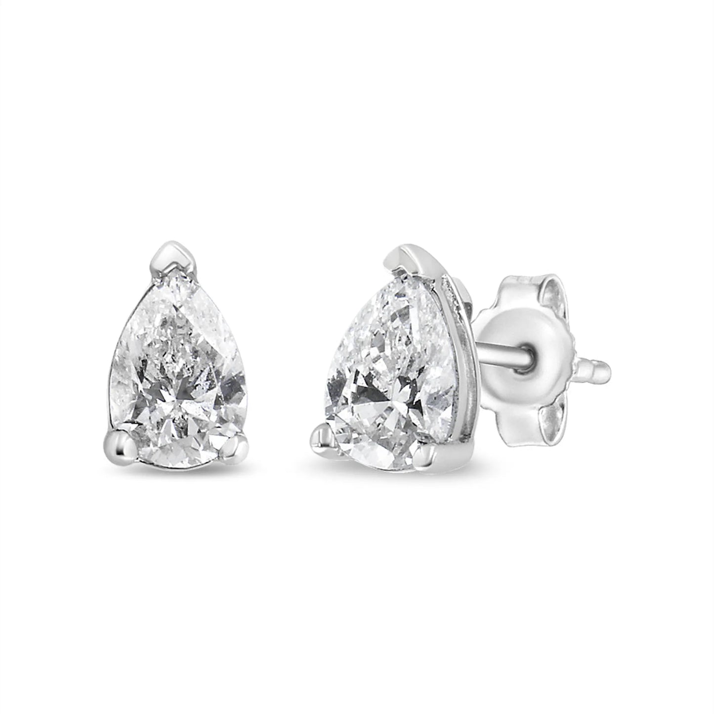 Pear Shape Solitaire Lab Grown Diamond Stud Earrings