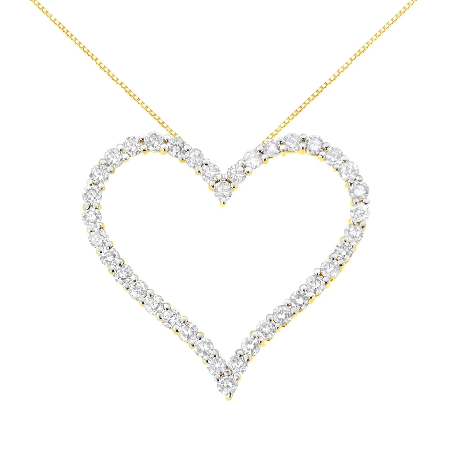 Round-Cut Diamond Open Heart Pendant Necklace