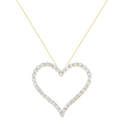 Round-Cut Diamond Open Heart Pendant Necklace