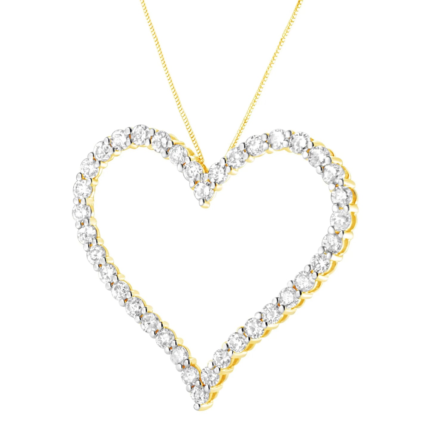 Round-Cut Diamond Open Heart Pendant Necklace
