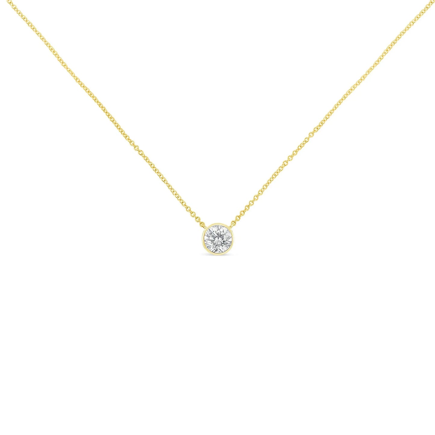 Round Brilliant-Cut Diamond Solitaire Pendant Necklace