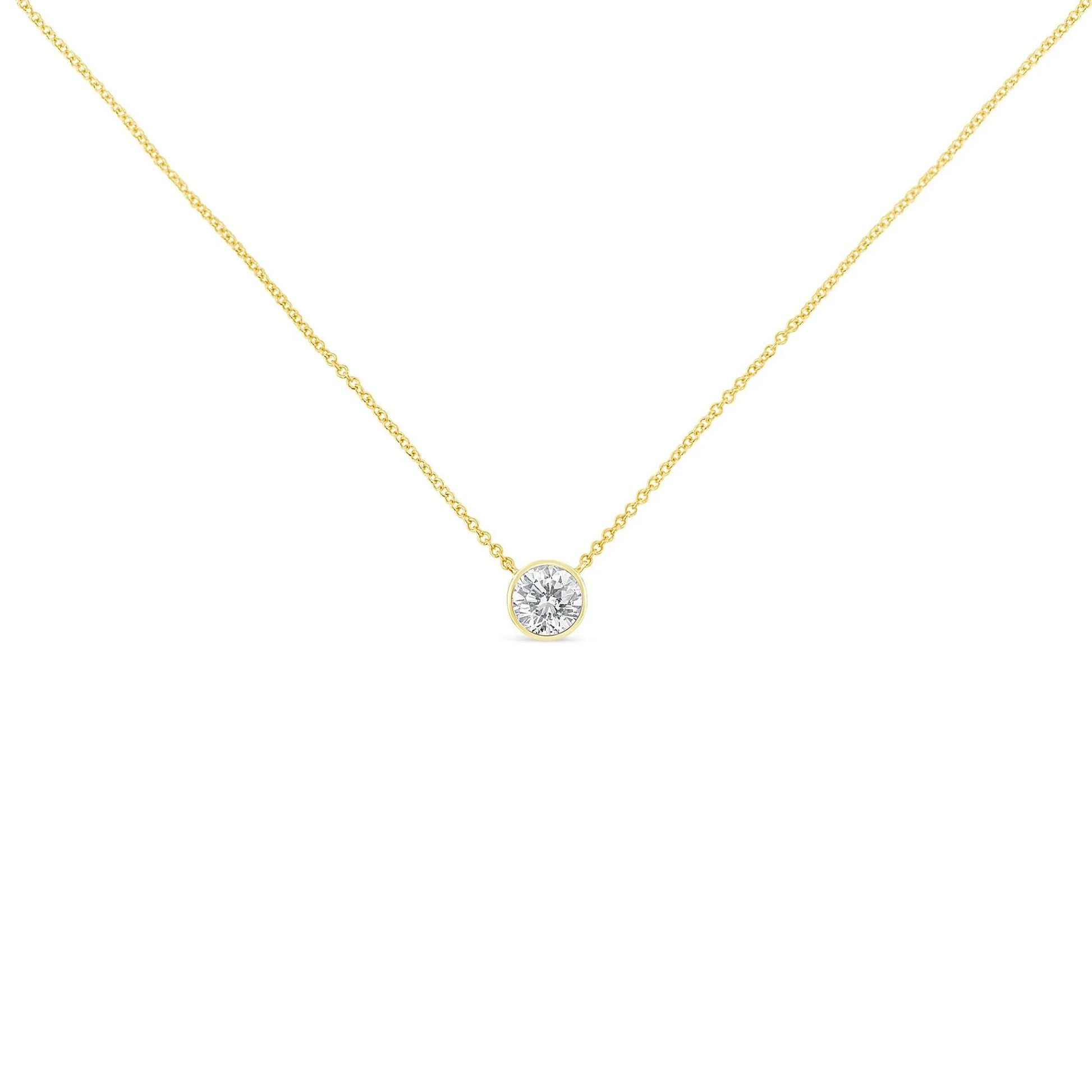 Round Brilliant-Cut Diamond Solitaire Pendant Necklace