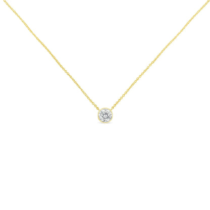 Round Brilliant-Cut Diamond Solitaire Pendant Necklace