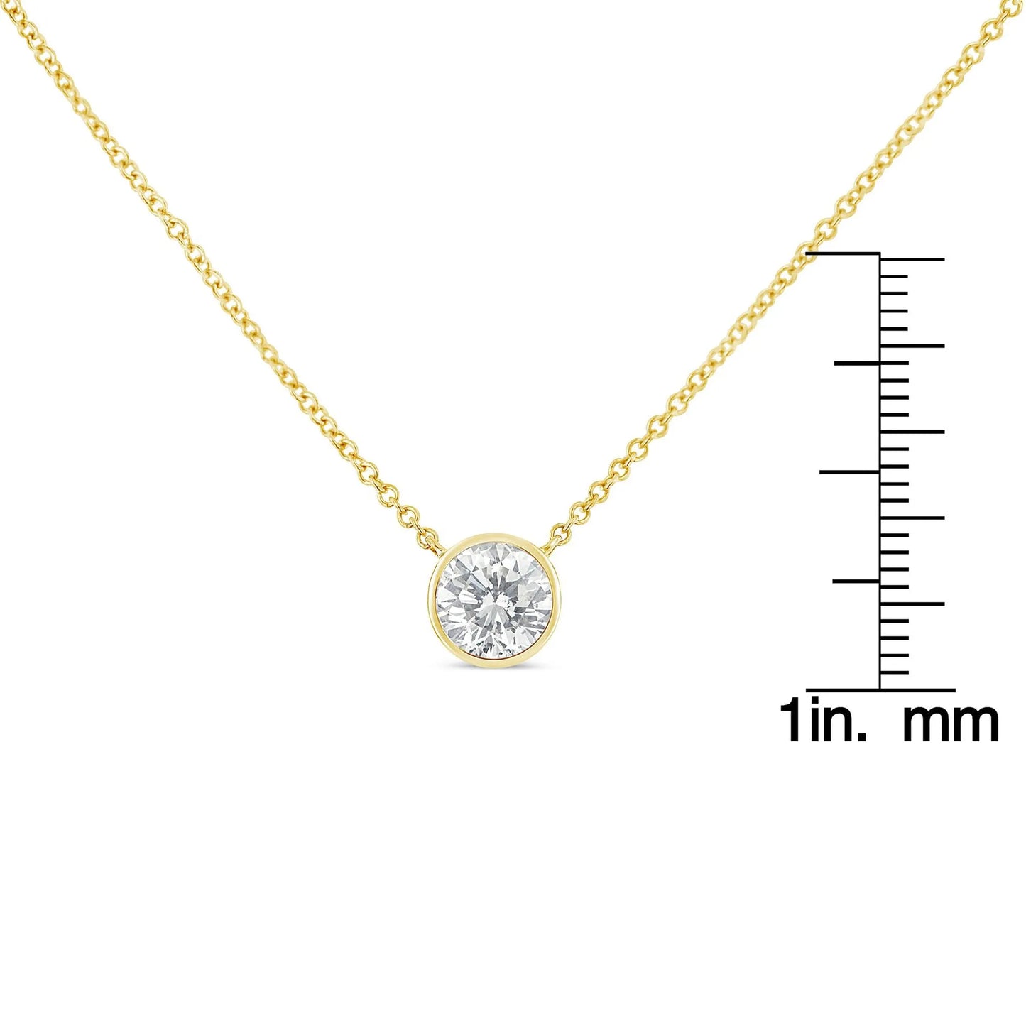 Round Brilliant-Cut Diamond Solitaire Pendant Necklace