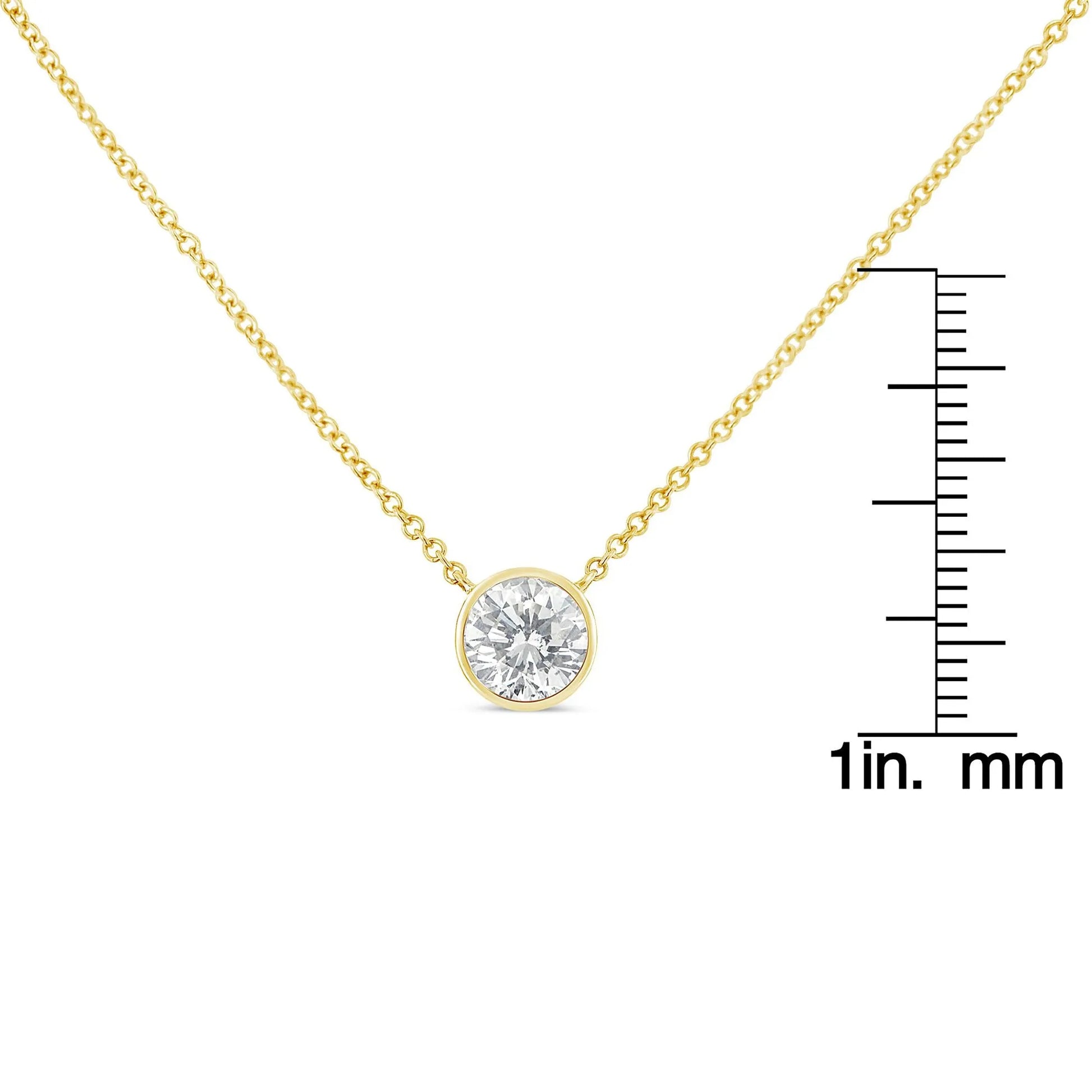 Round Brilliant-Cut Diamond Solitaire Pendant Necklace