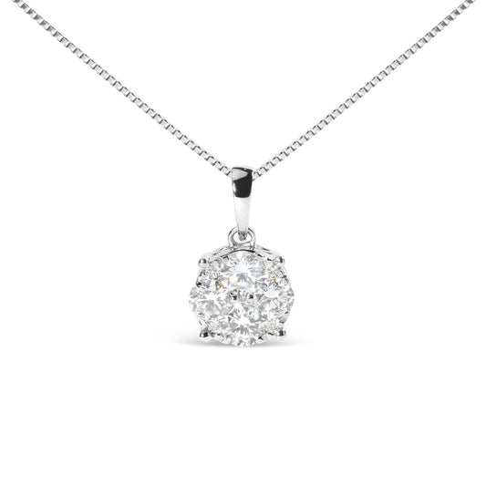 Lab Grown Diamond Cluster Pendant Necklace