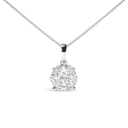 Lab Grown Diamond Cluster Pendant Necklace