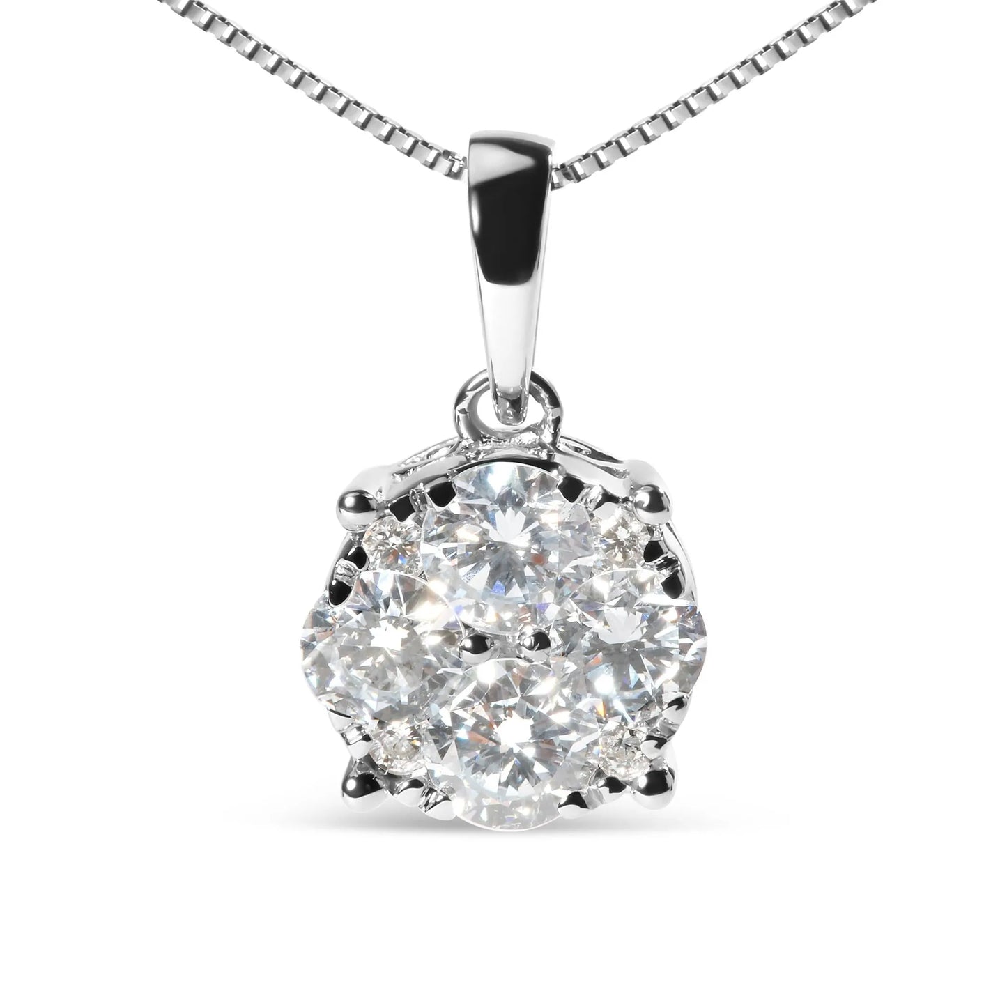 Lab Grown Diamond Cluster Pendant Necklace