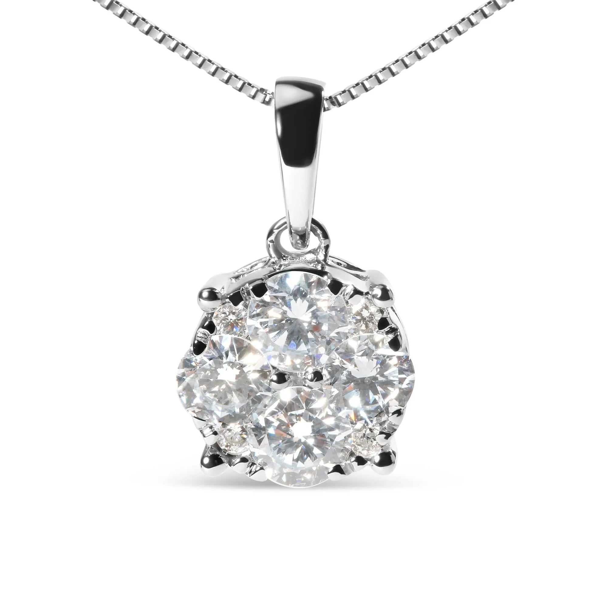 Lab Grown Diamond Cluster Pendant Necklace