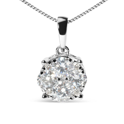 Lab Grown Diamond Cluster Pendant Necklace