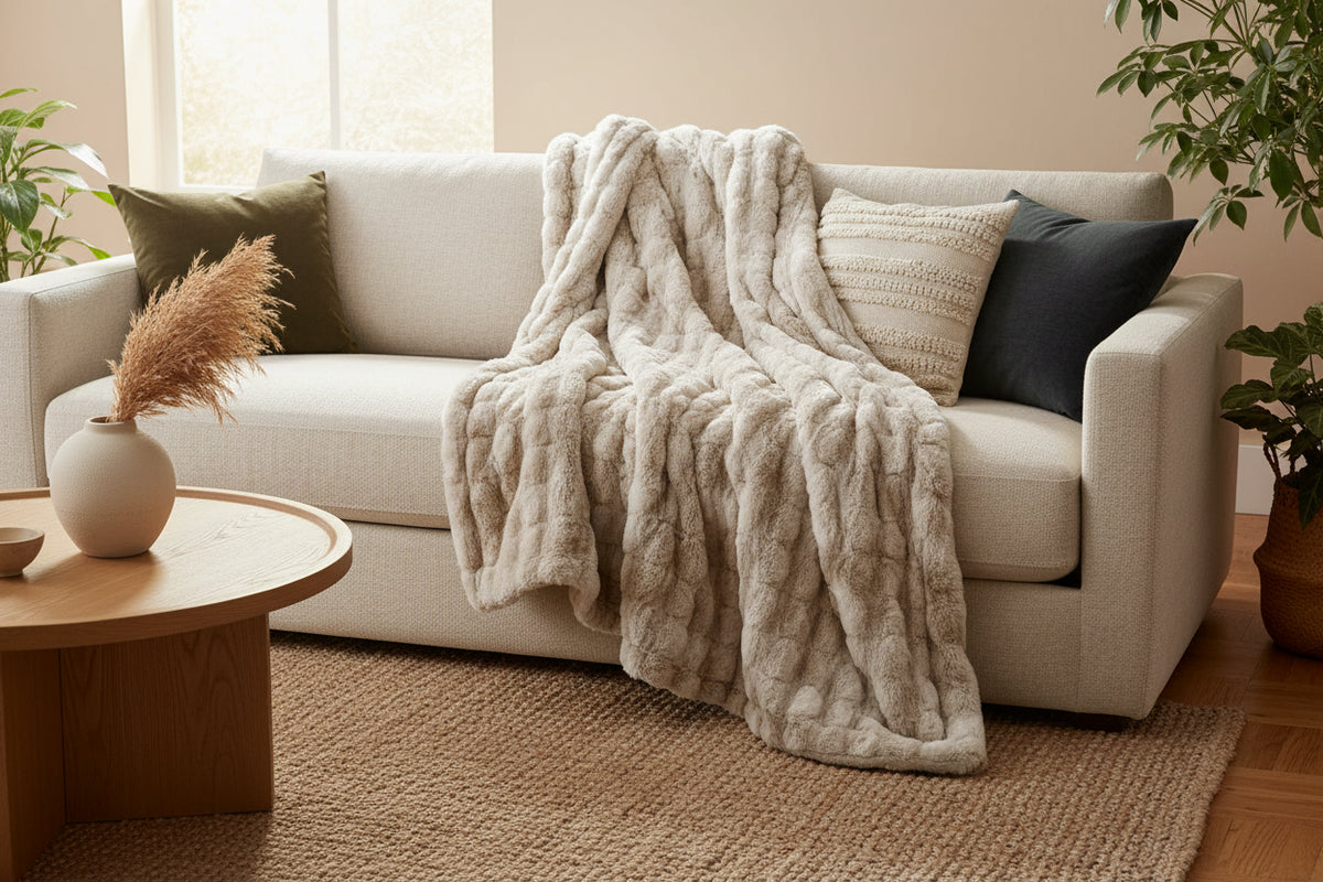 50"x60" -Soft Plush Thick Chunky Knit Throw Crochet Blanket