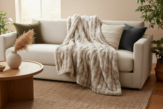 50"x60" -Soft Plush Thick Chunky Knit Throw Crochet Blanket
