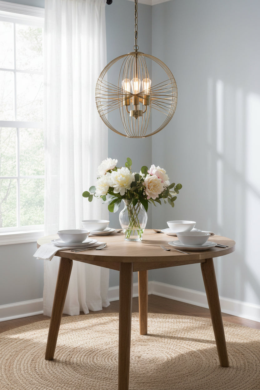 Intricate Metal Sphere Hanging Lamp
