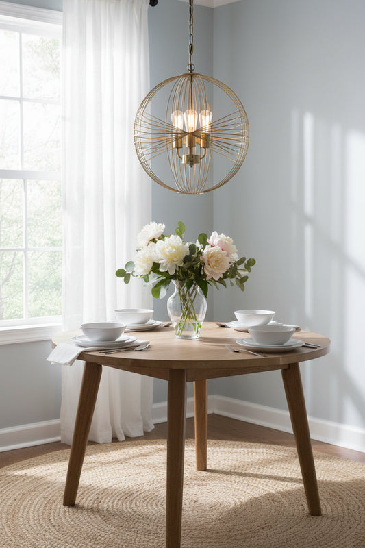 Intricate Metal Sphere Hanging Lamp