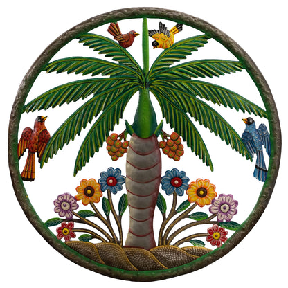 Painted Palm Wall Decor with Border
