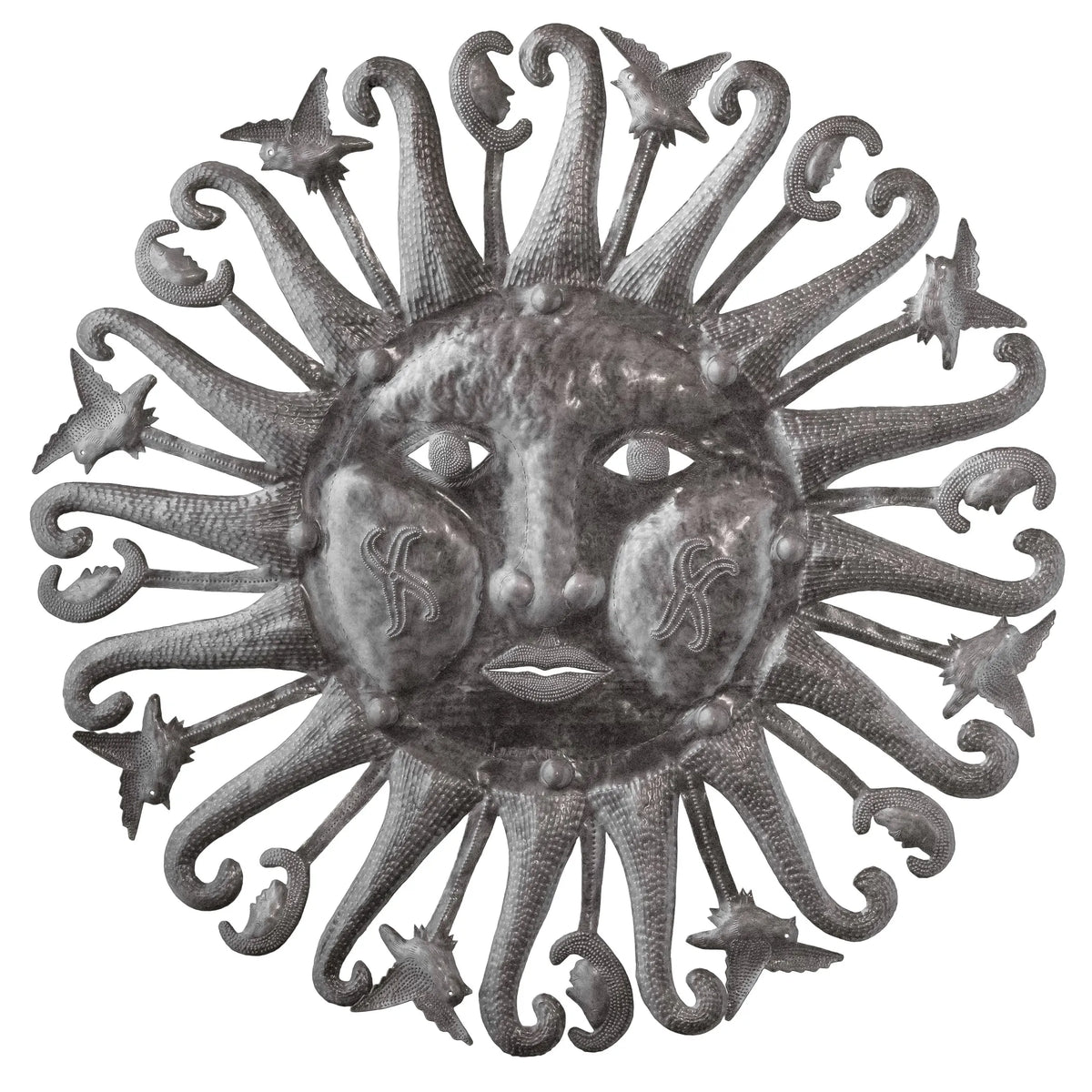 Celestial Sun Recycled Steel Wall Art Sculpture
