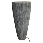 Gray Sandstone Ribbed Long Conical Planter with Light