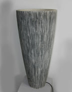 Gray Sandstone Ribbed Long Conical Planter with Light