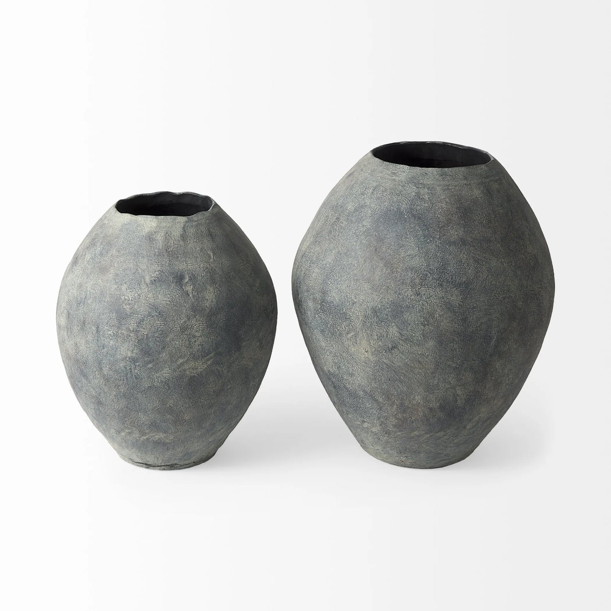Ceramic Oval Vase, Kyros Gray 28"